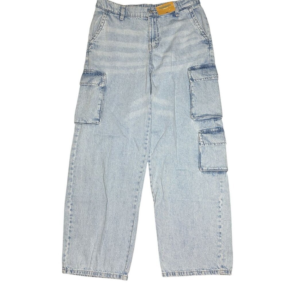 Thereabouts Wide Leg Cargo Jeans Size Large Husky 14/16 New